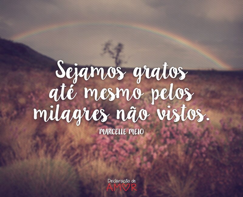 Sejamos gratos até mesmo pelos milagres não vistos