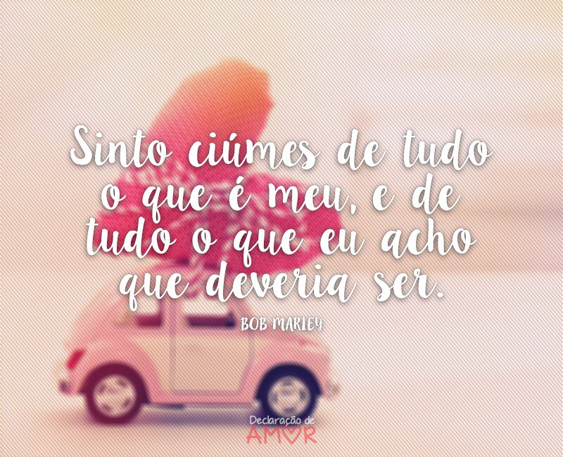 Sinto ciúmes de tudo o que é meu